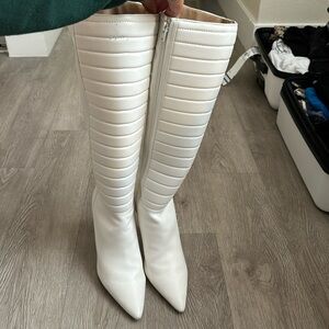 Nastygal white moto boots size 9 - runs smalls so fits like an 8. only worn once